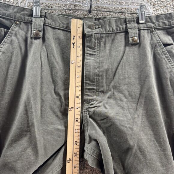 Carhartt Pants Mens 40x30 Green IRR Rip Stop Double Knee Cargo Pockets Cotton - Picture 3 of 10